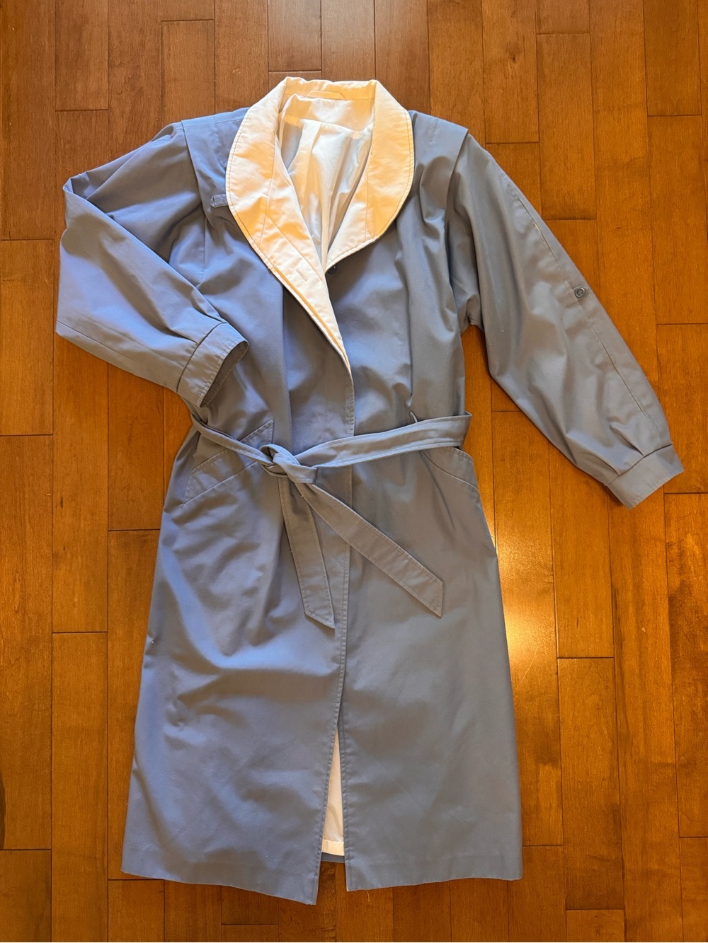 Vintage Collection Élégante Contrast Collar Trench Coat | Size 18